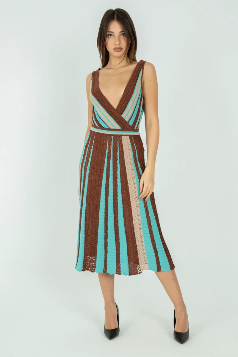 Abito a righe lurex
